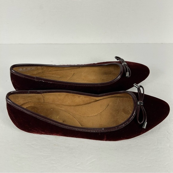 naturalizer Elegant Burgundy Velvet Flats 8.5 - Picture 6 of 9